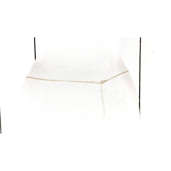 Gold metal heart chain link dainty lightweight skinny belly chain belt - Picture 4 of 5